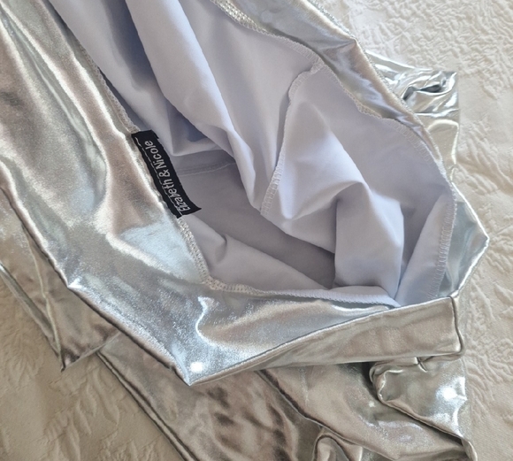 Shimmering Silver Womens 2X Leggings Elizabeth & Nicole - Picture 11 of 11
